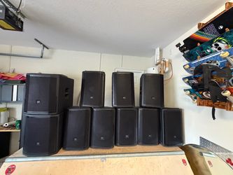 JBL PA Speakers Lot of 10 (8 and 2 subs)