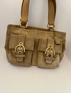Vintage Coach Soho Suede Cargo Satchel