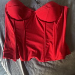 Red Corset With Red Cape