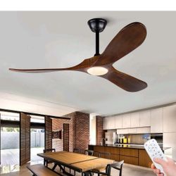 BRAND NEW BOJUE 52" INDOOR/OUTDOOR CEILING FAN W/DIMMABLE LED LIGHT&REMOTE