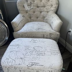 Pulaski Fabric Chair And Ottoman - New!
