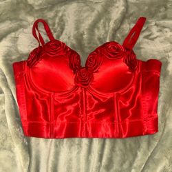 Red Roses Corset Top