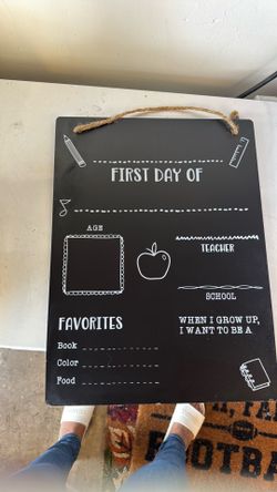First day chalk board