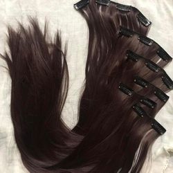 22” 16 clips hair extension clip in 