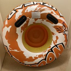 Patched- Airhead Monsoon Single 1-Person Inflatable Heavy Duty Towable Boat Ride Tube Float
