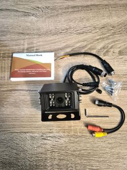 LASTBUS: 1080P HD Backup Camera for RV, PAL NTSC Reverse Camera with RCA&4 Pin M12 GX12 Connector for CVBS AHD Screen, Night Vision Waterproof Replace