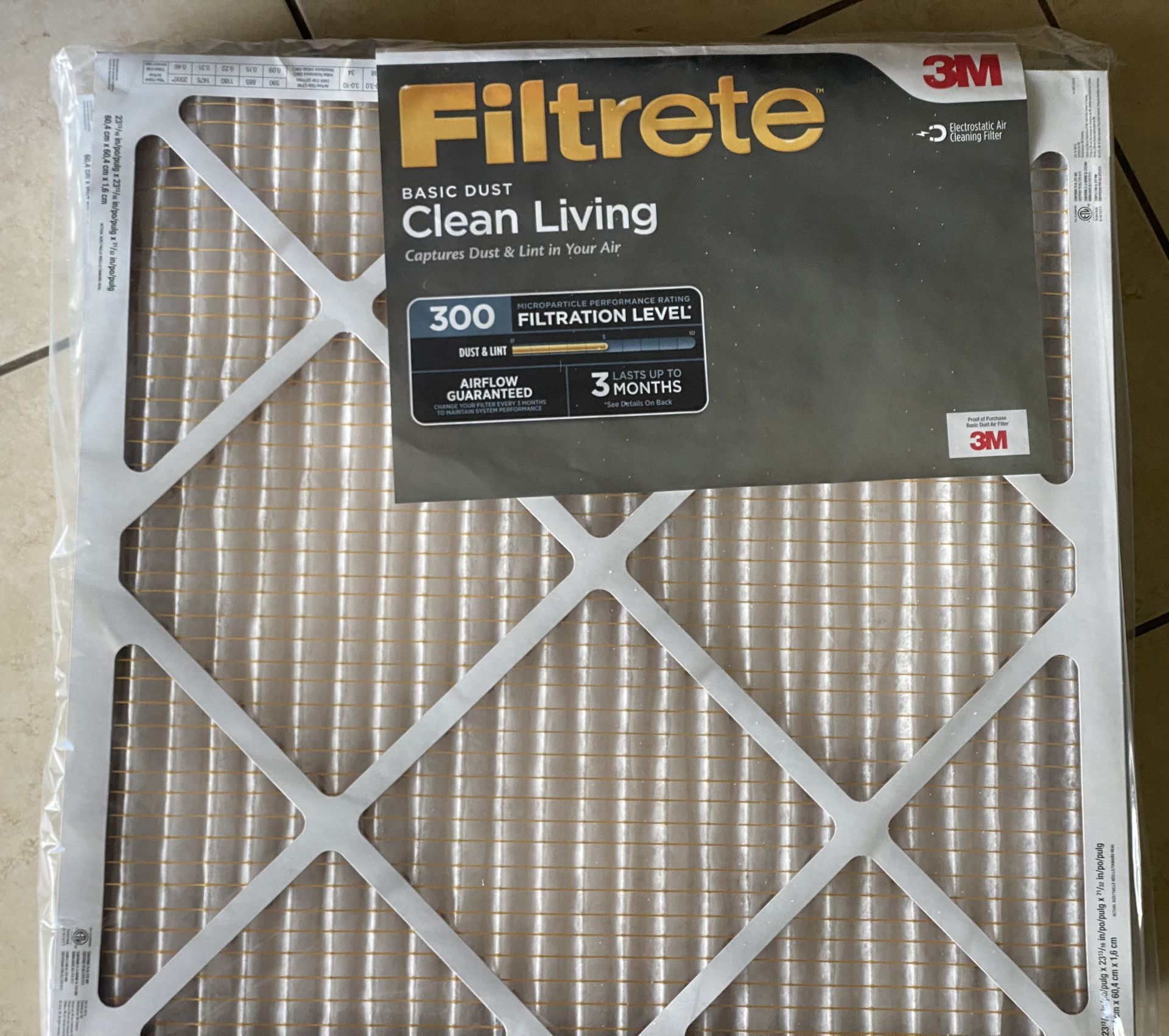 Filtrete 24x24x1 Air Filter