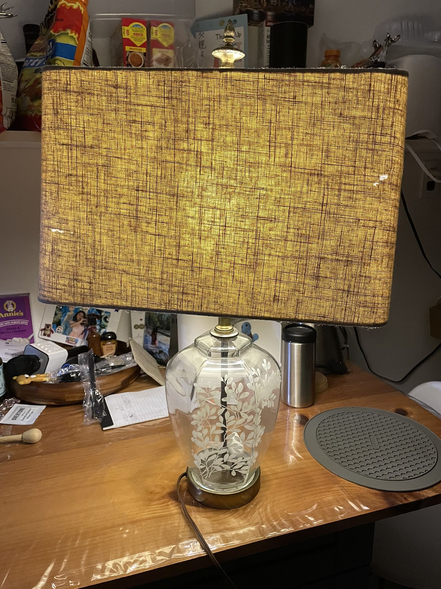 vintage lamp floral design base