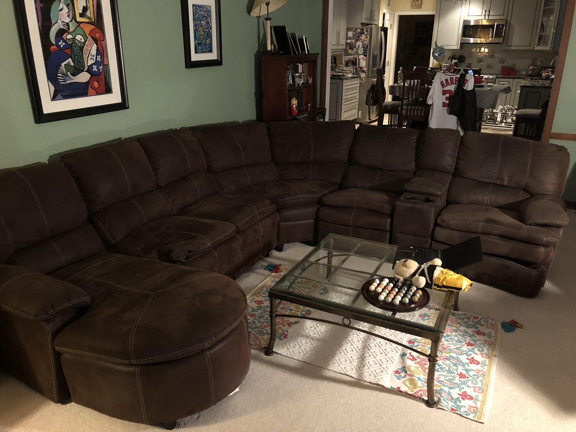 Large sectional sofa with chaise