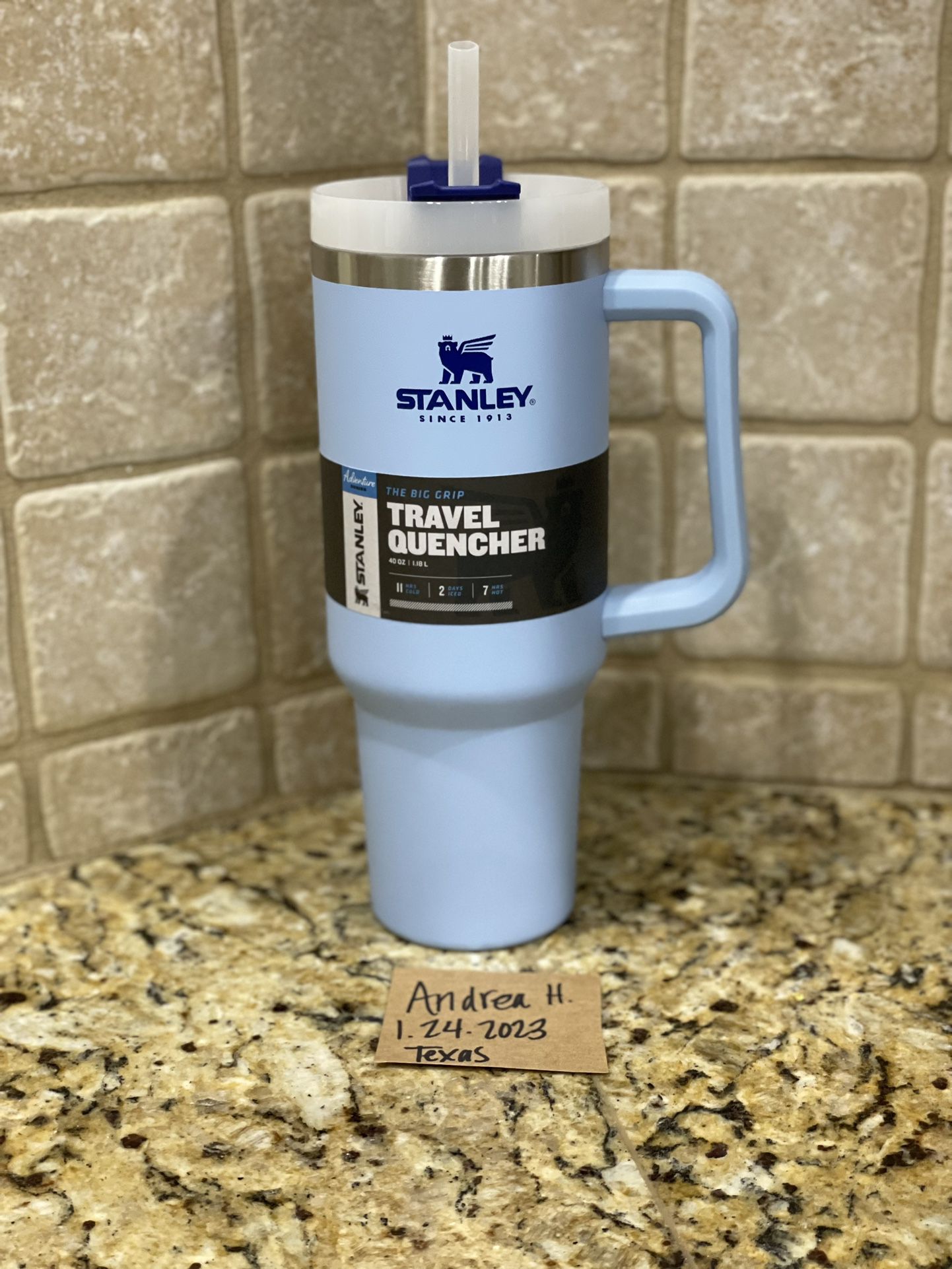 New Stanley 40 Oz Quencher Baby blue Color H2.0 Tumbler Cup With Straw for  Sale in Haslet, TX - OfferUp
