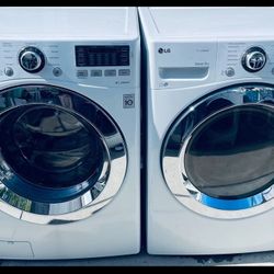 LG.  WASHER AND GAS DRYER 