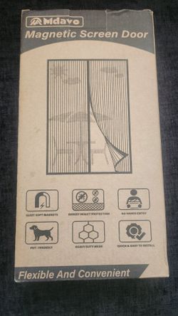 White magnetic screen for door