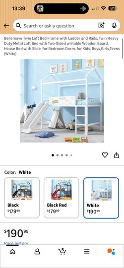 Twin Loft Bed Frame W/ Ladder & Slide