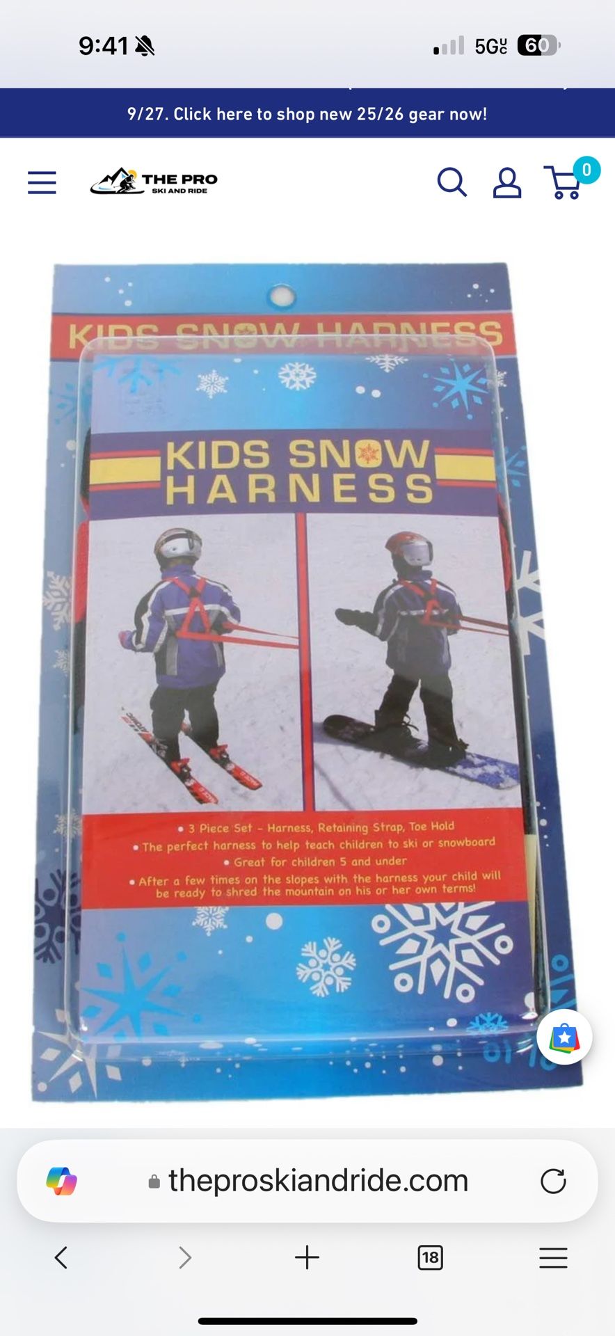 Kids snow harness