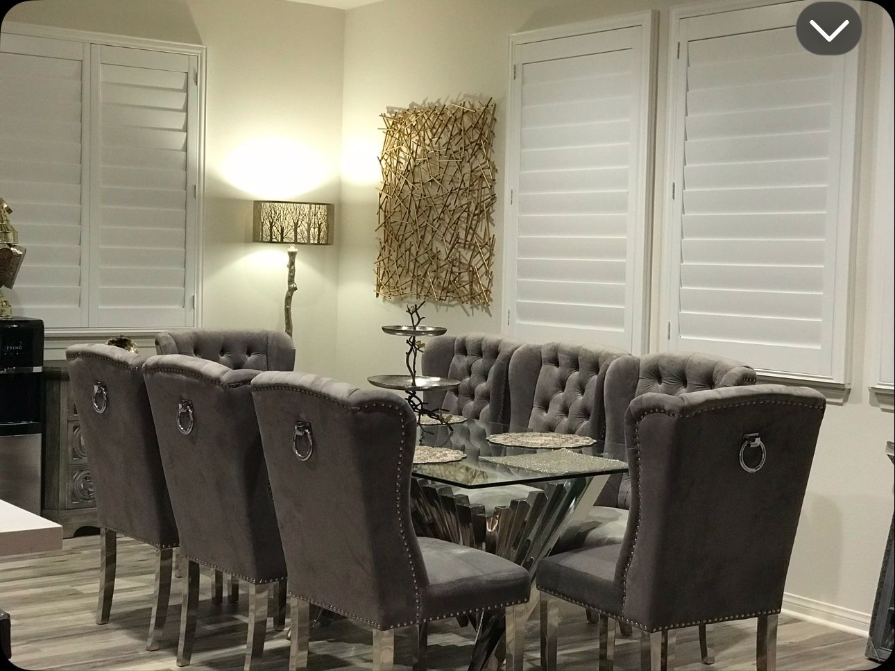 8 Upholstered Dining Velvet Chairs 