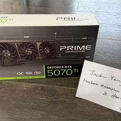 BRAND NEW ASUS GeForce RTX 5070 Ti Prime OC. Local Cash Only