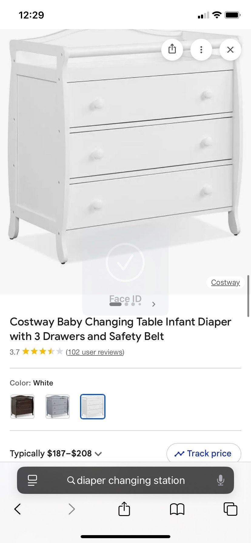Baby changing station