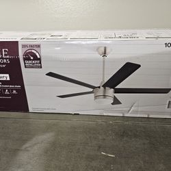 Merwry 52 in. Integrated LED Indoor Brushed Nickel Ceiling Fan with Light Kit and Remote Control