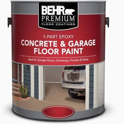 BEHR Premium 1 gal. Grey Self-Priming 1-Part Epoxy Satin Interior/Exterior Concrete and Garage Floor Paint