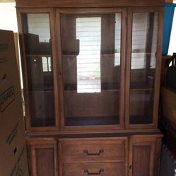 Brown Wooden China Cabinet 