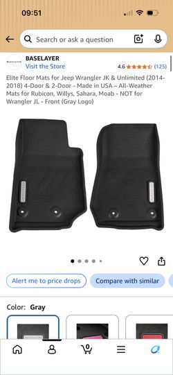 Baselayer mats Jeep Wrangler
