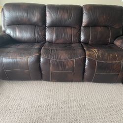 Leather Recliner Sofa