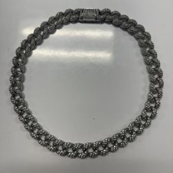 Mossinite Silver Cuban Link