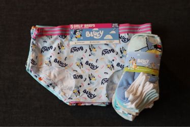 Bluey Girls' Briefs and No Show Socks Bundle
