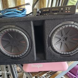 Subwoofer Kicker Comp R10 In Ported Box And Amplifier Rockford Fosgate R700/1