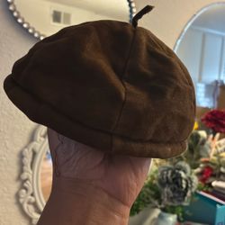 Authentic Vintage Juliette Brown Suede Beret Hat – 1940s/1950s French Style Tam