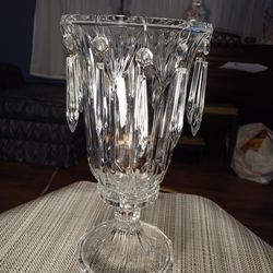 VERY VERY Beautiful CRYSTAL CLEAR GLASS DISHE  16 INCHES TALL AND 6 INCHES WIDE AT TOP  SUPER  NEAT LOOKING 