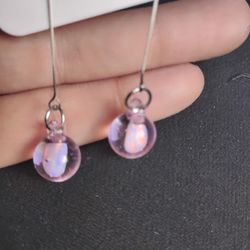 Real Hand Made Glass Earrings 