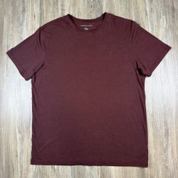 American Eagle Burgundy Crew Neck T-Shirt
