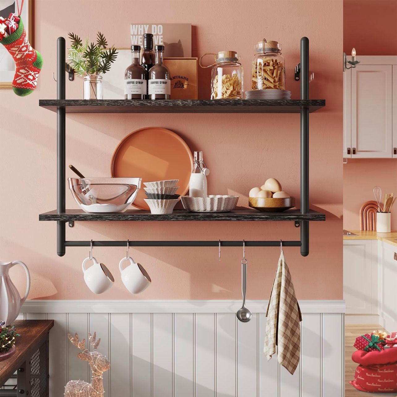 Bestier Pipe Shelf Industrial Floating Shelving  K(131)