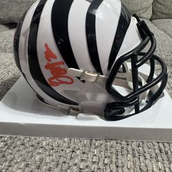 Geno Stone Signed Autograph Cincinnati Bengals Alt White Mini - Beckett Coa 