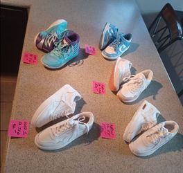 Multiple pair of girls, gym, shoes, priced individually, all basically new