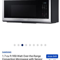 Brand New Samsung Underthehood Microwave 1.7 Normally Goes For 650 Selling Today $ 150 