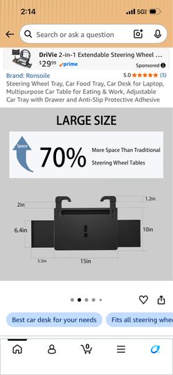 Multifunctional steering wheel desk