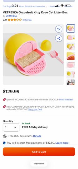 Grapefruit Kitty Kove Litter Box