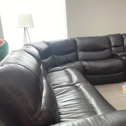 Leather Couch With Electric Leg Rests