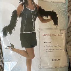 Sequin Fringe Flapper Costume