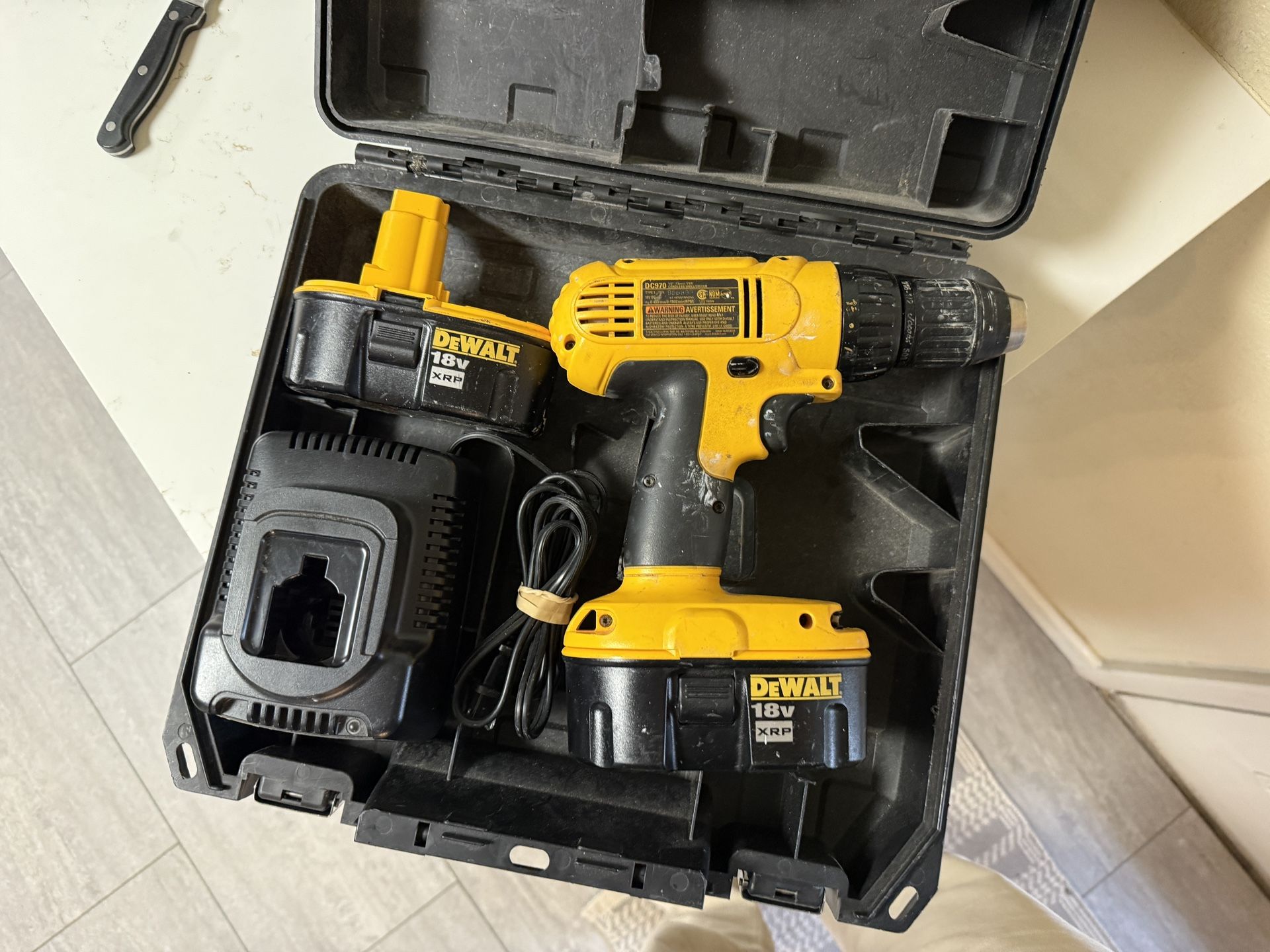 DeWalt DC970 18v Drill and Batteries