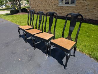 set of 4 heavy solid wood dining room chairs BRING MUSCLE