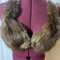 Authentic Vintage Fur Leather Bikini Bra & Muff Halloween Festival 