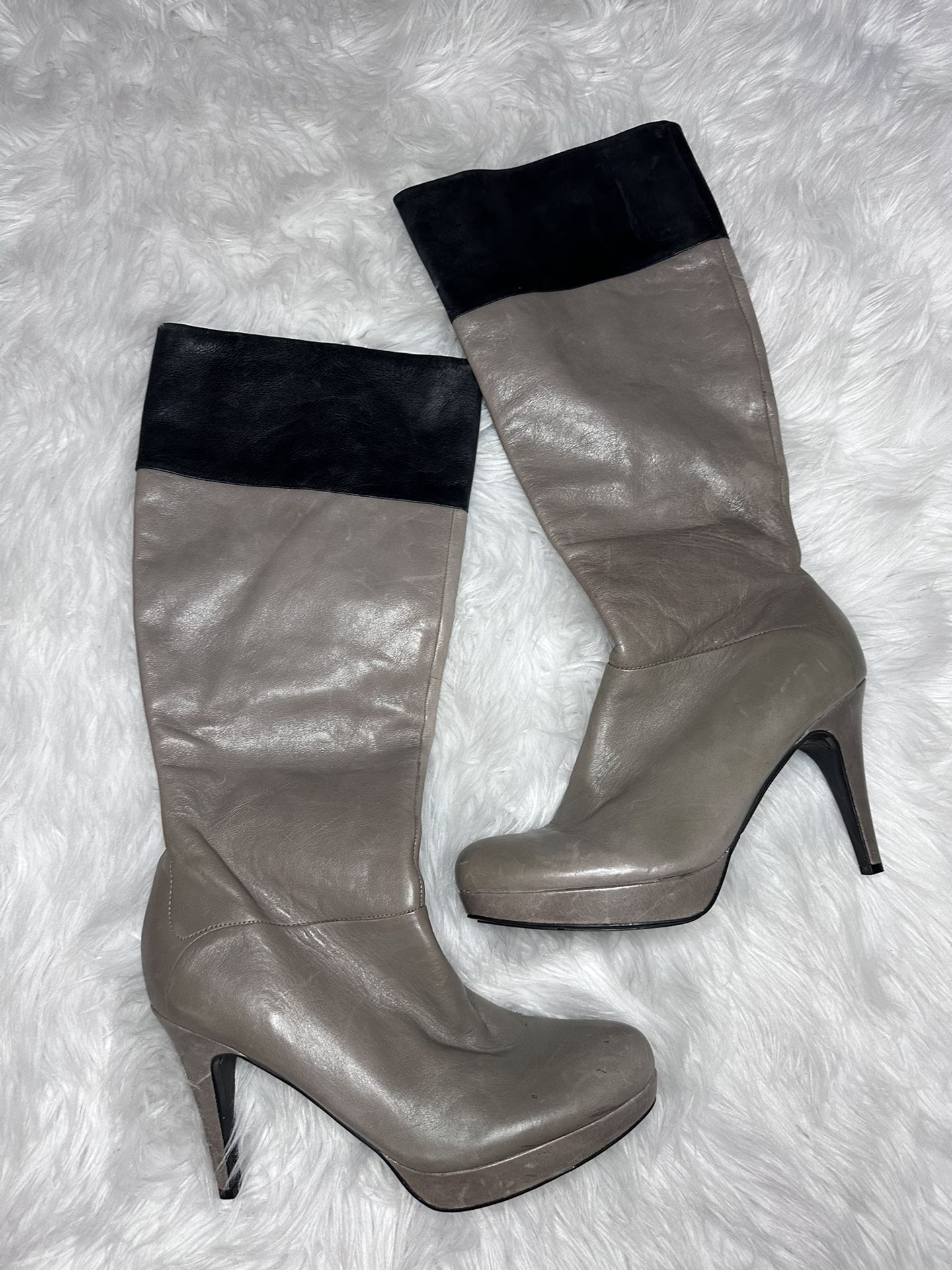 Grey Platform Boots