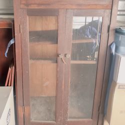 Antique Glass Door Bookshelf 