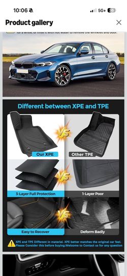 Floor Mats Cargo Liner for BMW 3 Series