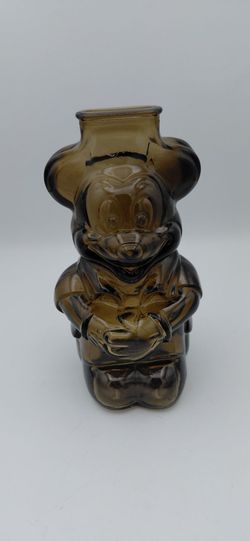 1950s Walt Disney Production Glass Mickey Mouse Piggy Bank