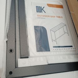 New ODK outdoor Bar Table, 47" Rectangle for Patio, Garden, Yard, Balcony, waterproof/ black.