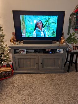 TV Stand 31 H x 53 L, Farm House Antique Blue